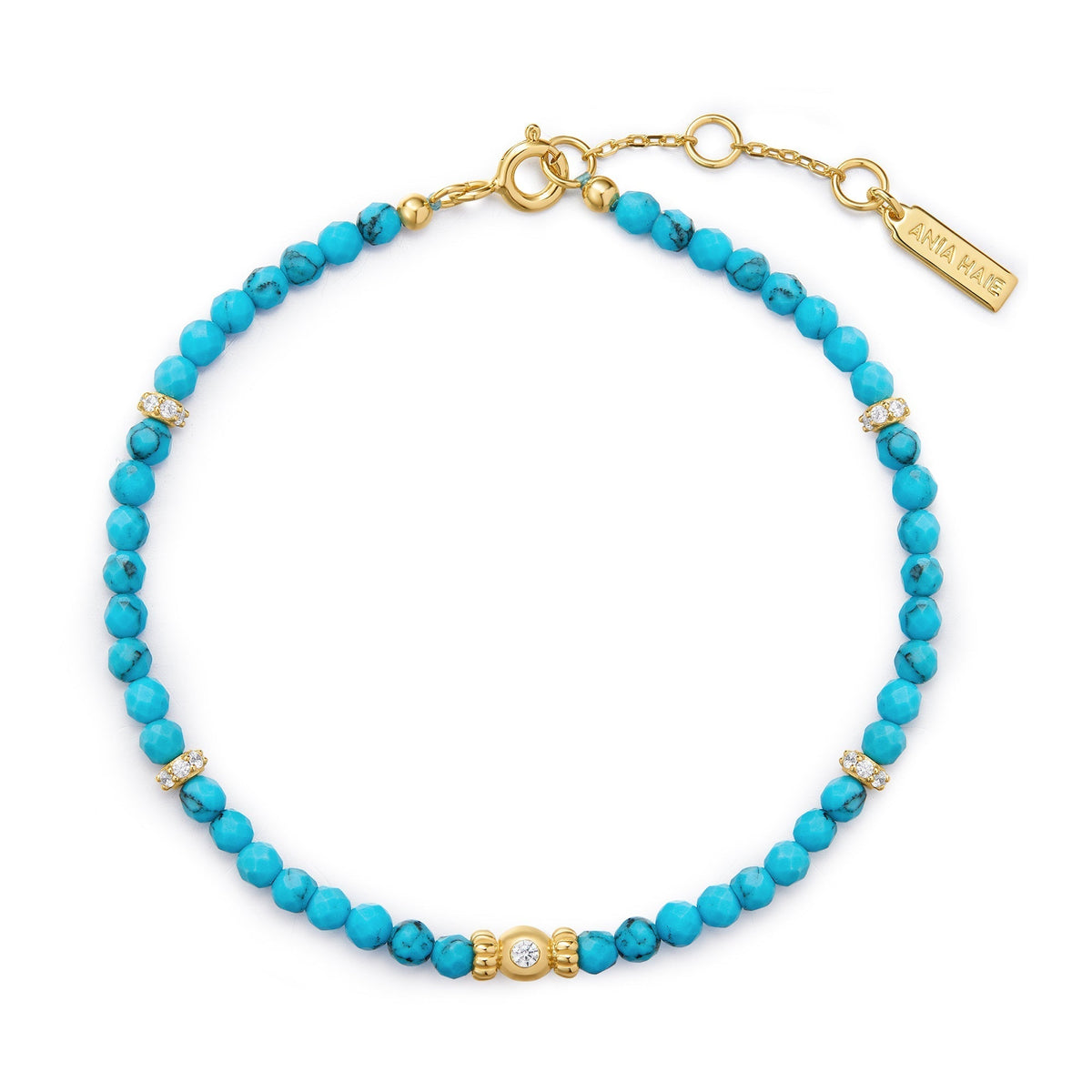 Ania Haie Gold Lab-Created Turquoise Beaded Bracelet