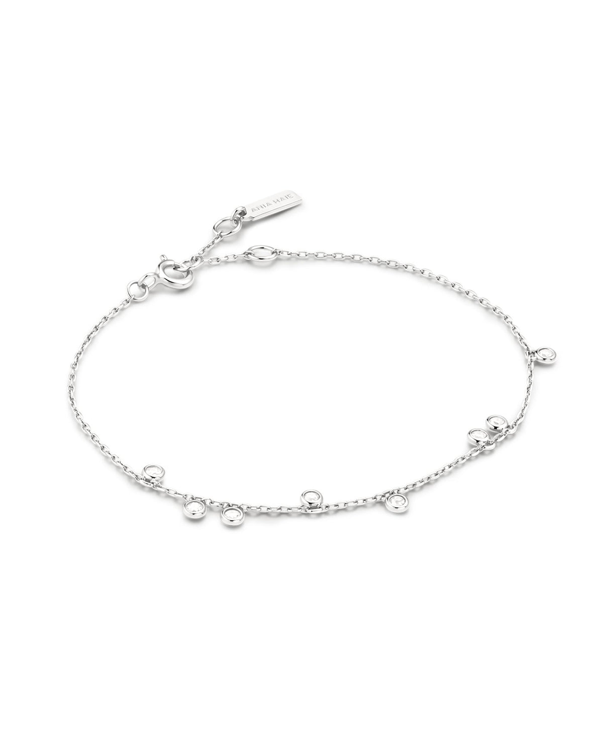 Ania Haie Silver Bezel-Set Droplet Station Bracelet B076-01H B076-01H front packshot