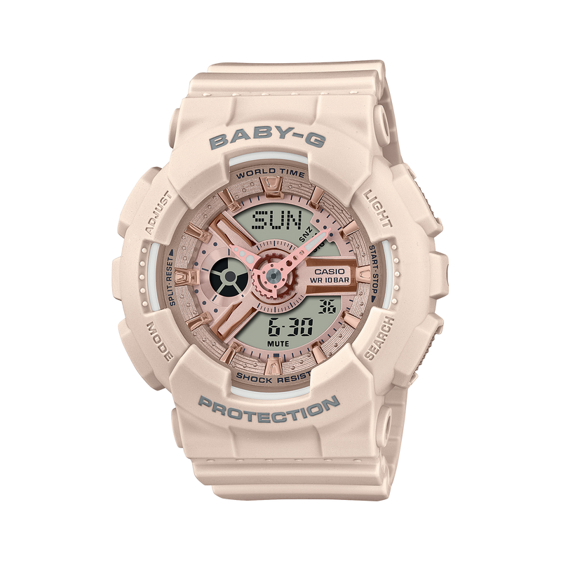 G-Shock 数字粉色树脂表带手表 BA110XCP-4A