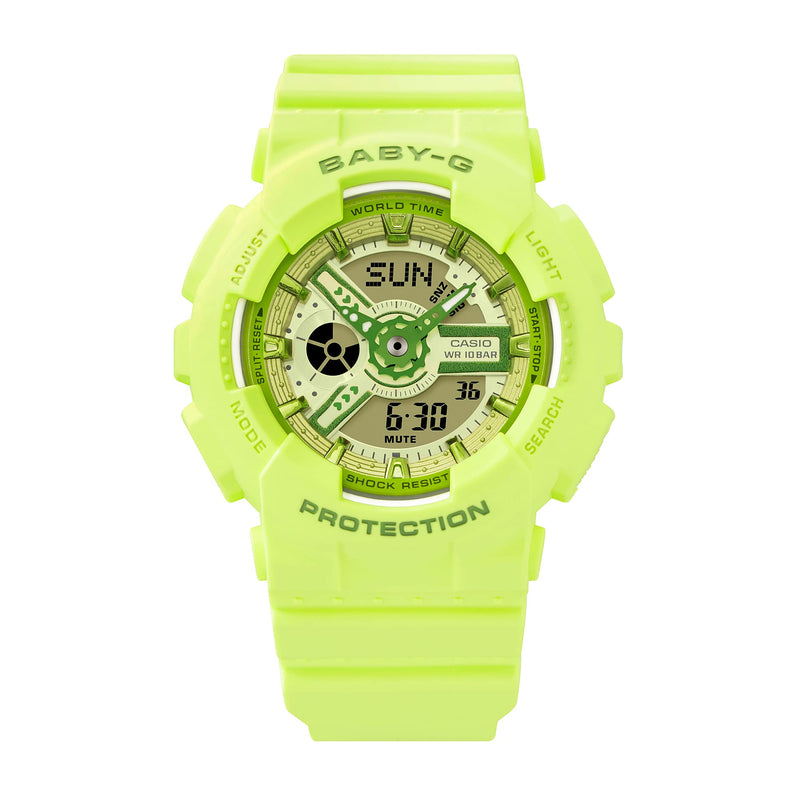 Baby-G Green Dial Green Resin Band Watch BA110YK-3A