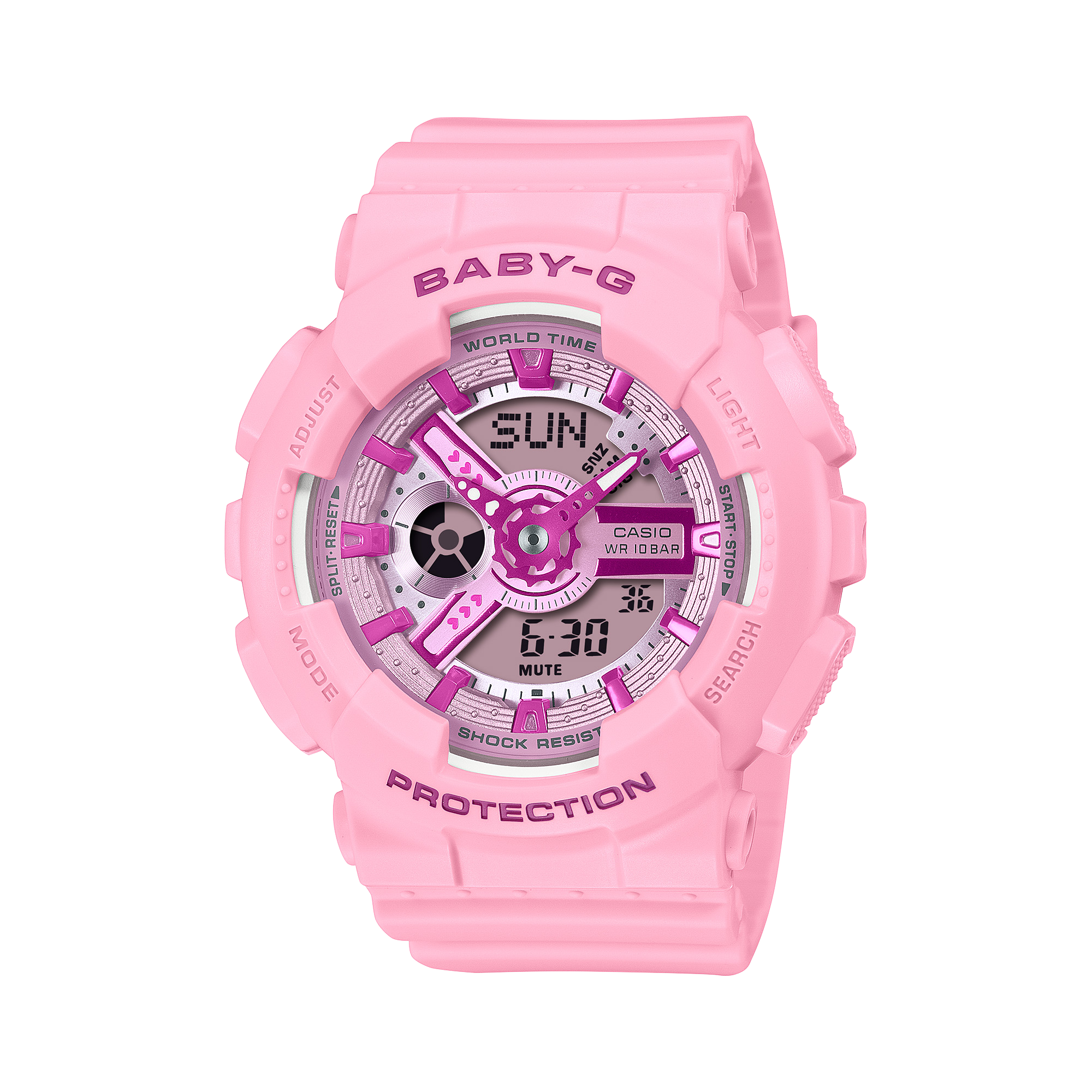 Baby-G 100M Pink Dial Resin Band Watch BA110YK-4A