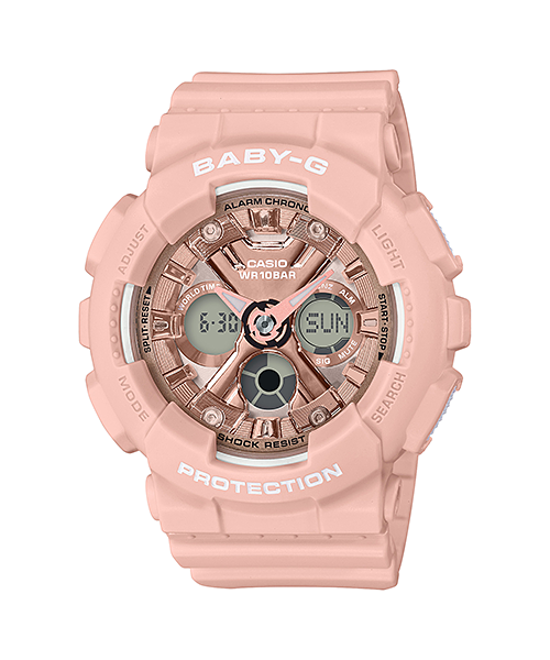 Baby-G Analogue Digital Pink Resin Band Watch BA130-4A