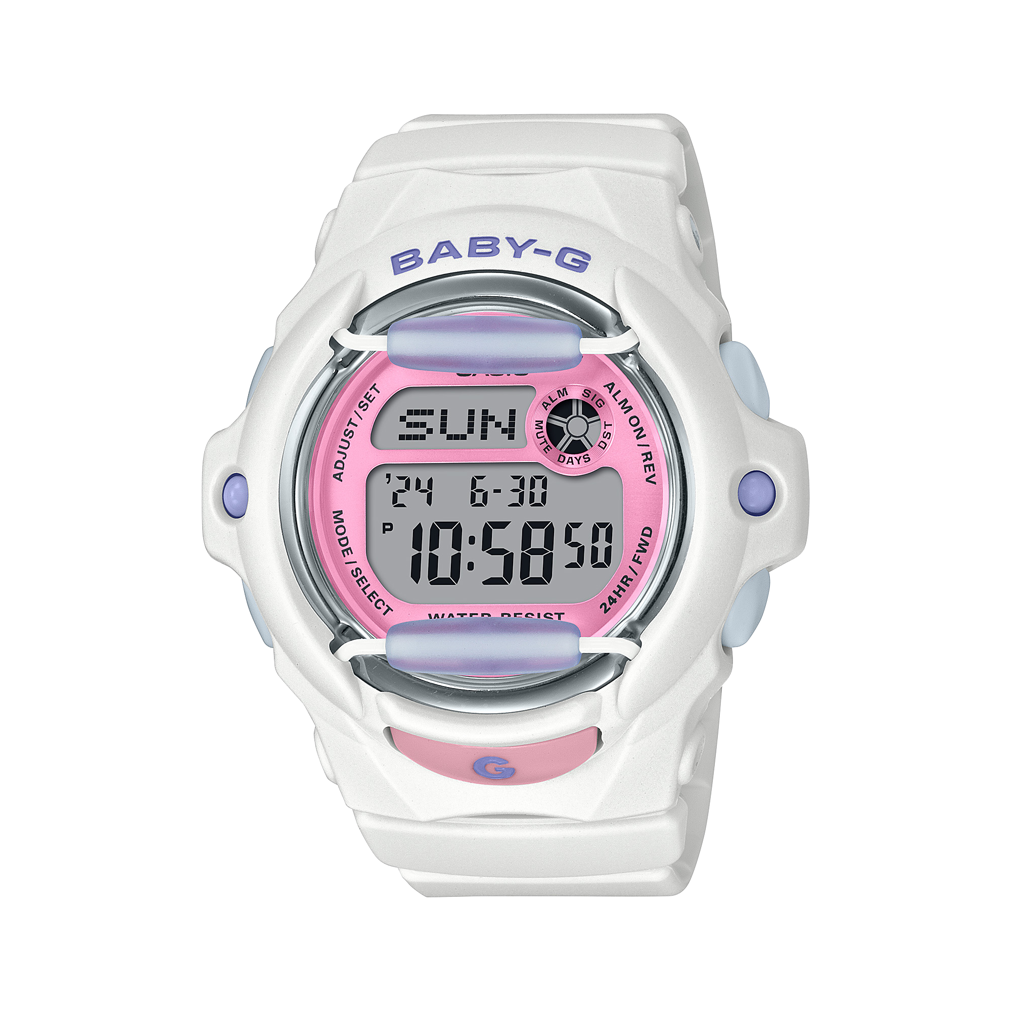 BABY-G White Resin Band Womens Watch BG169PB-7D