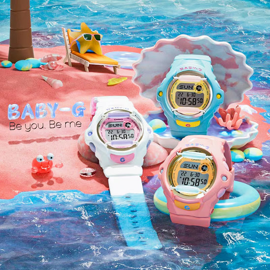 BABY-G 粉色树脂表带女式手表 BG169PB-4D