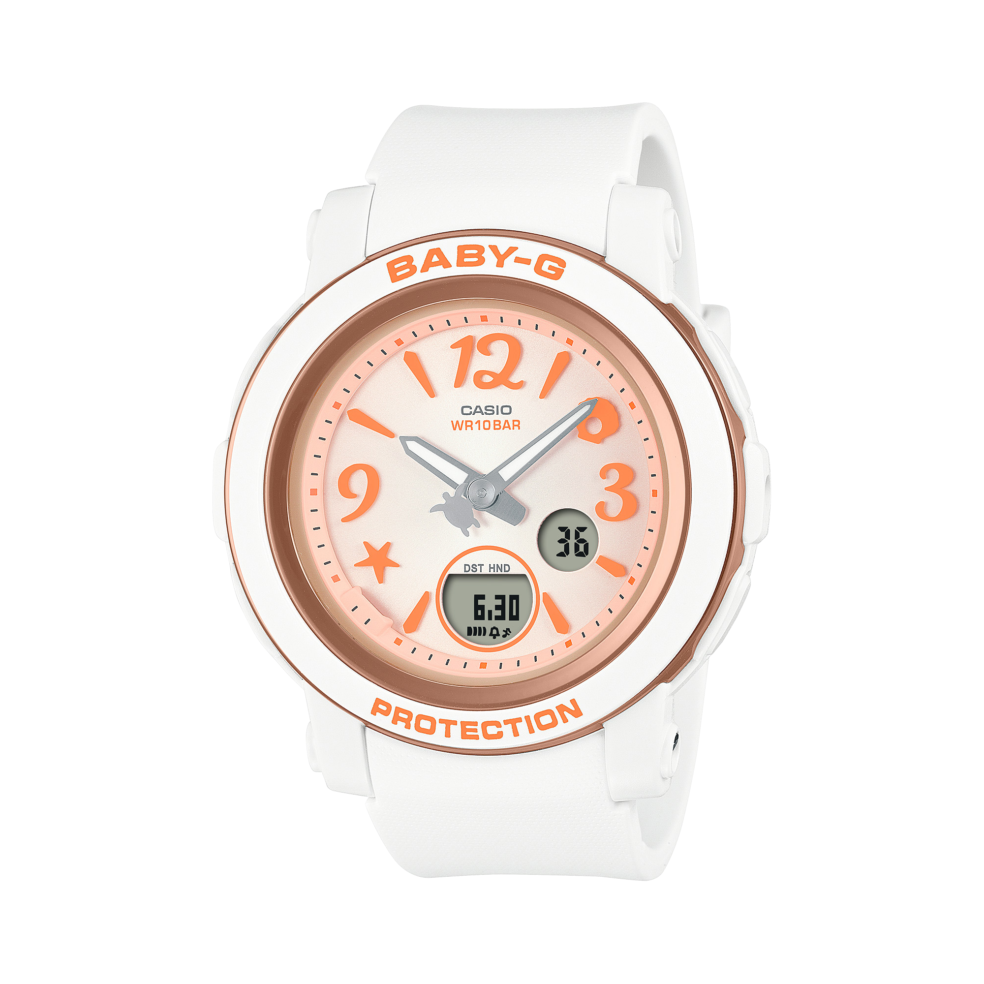 Baby-G Pink Dial White Resin Band Watch BGA290US-4A