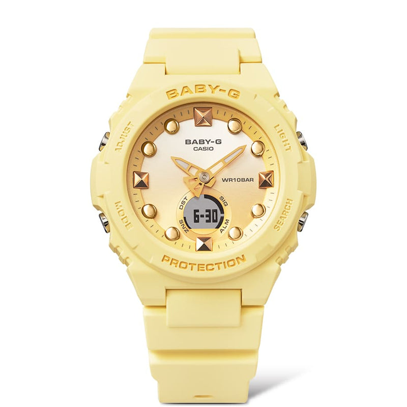BABY-G 黄色树脂表带女式手表 BGA320-9A