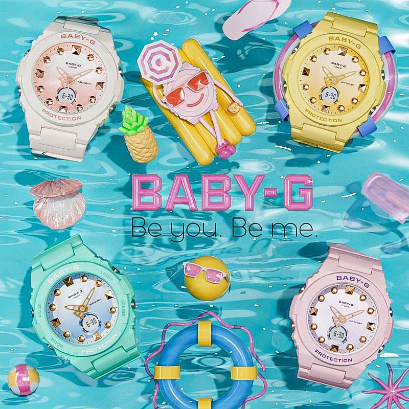 BABY-G 黄色树脂表带女式手表 BGA320-9A