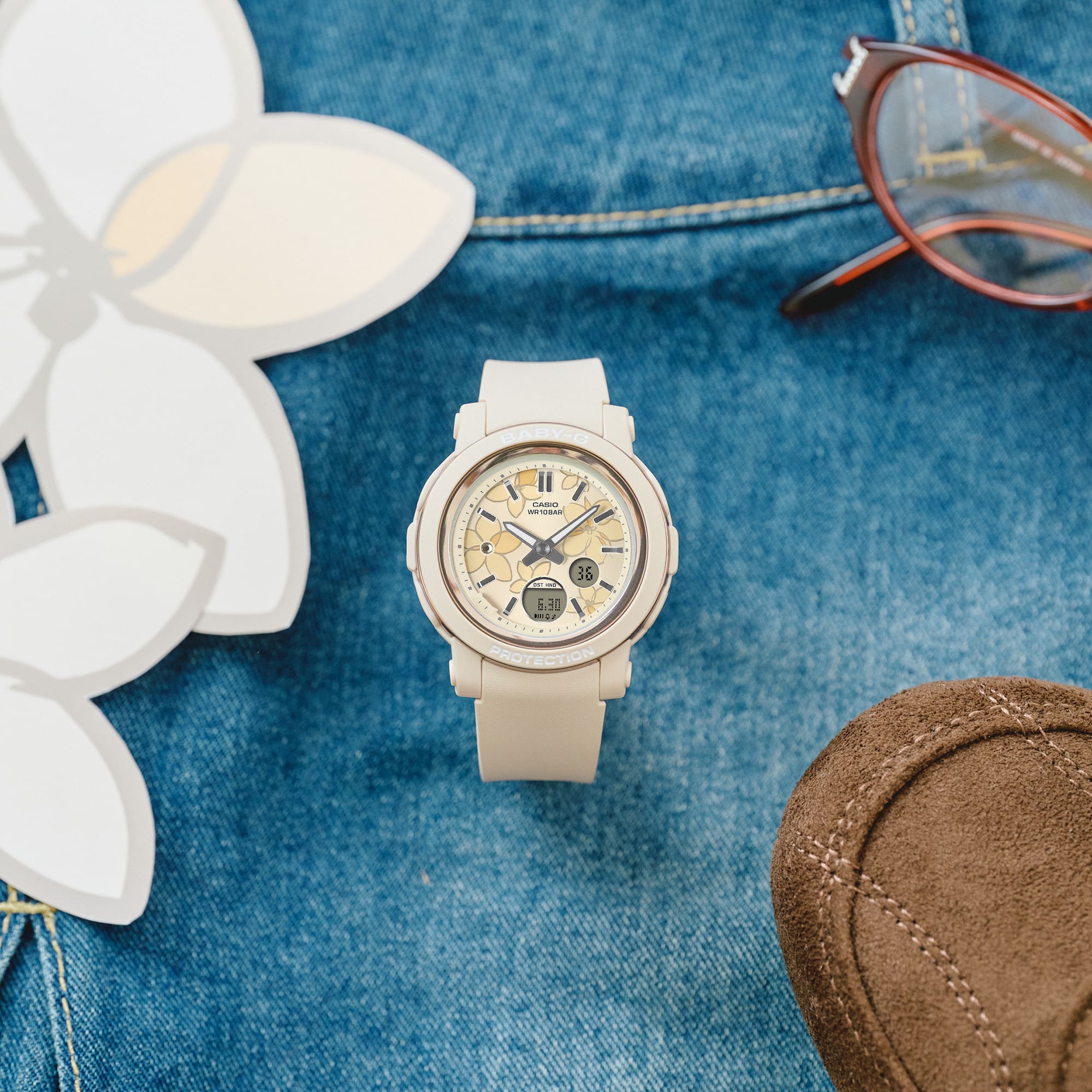 Baby-G Duo Floral Dial Pink Resin Band Watch BGA290FL-4A