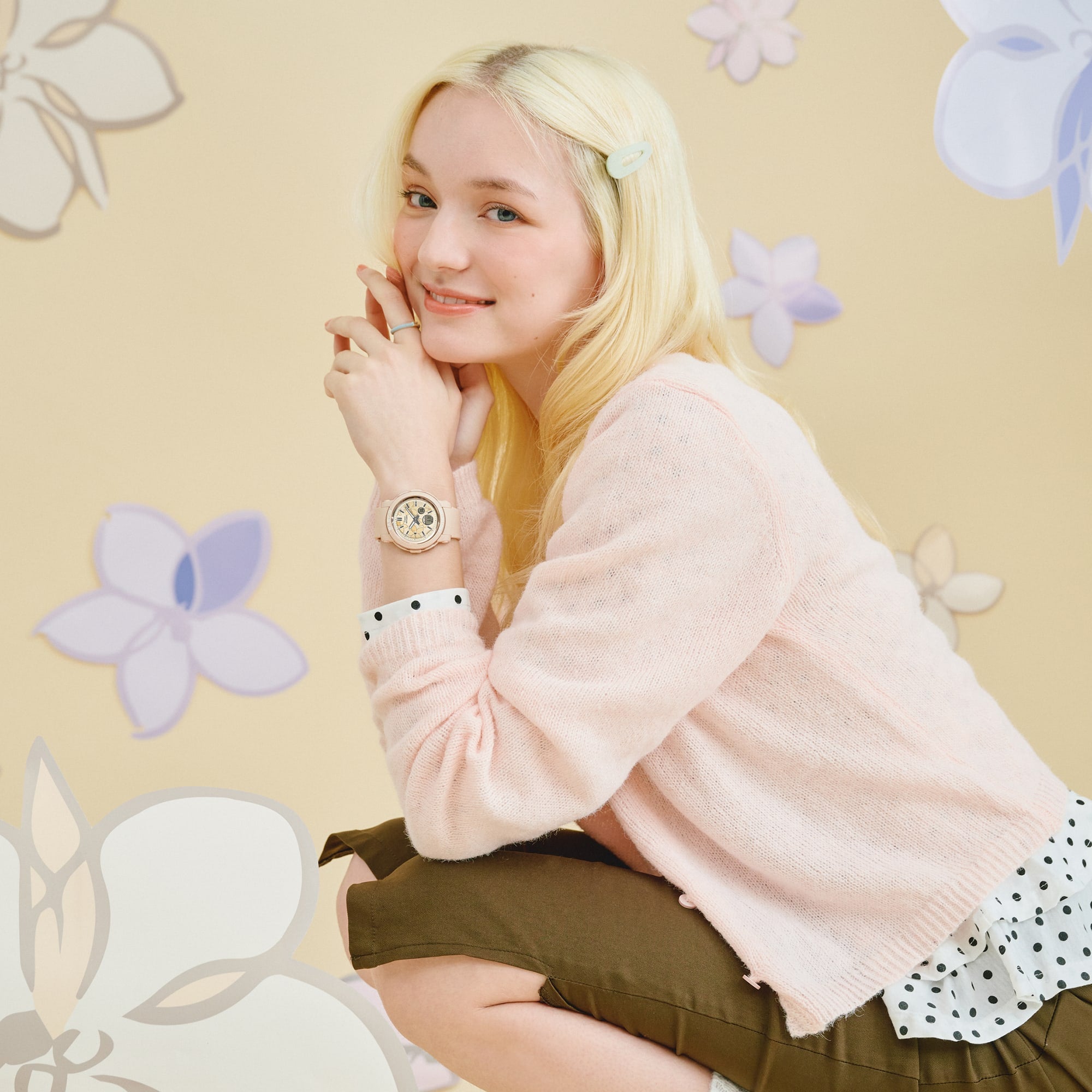 Baby-G Duo Floral Dial Pink Resin Band Watch BGA290FL-4A