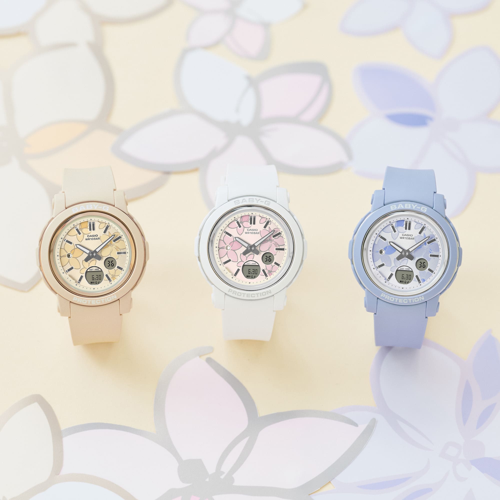 Baby-G Duo Floral Dial Blue Resin Band Watch BGA290FL-2A