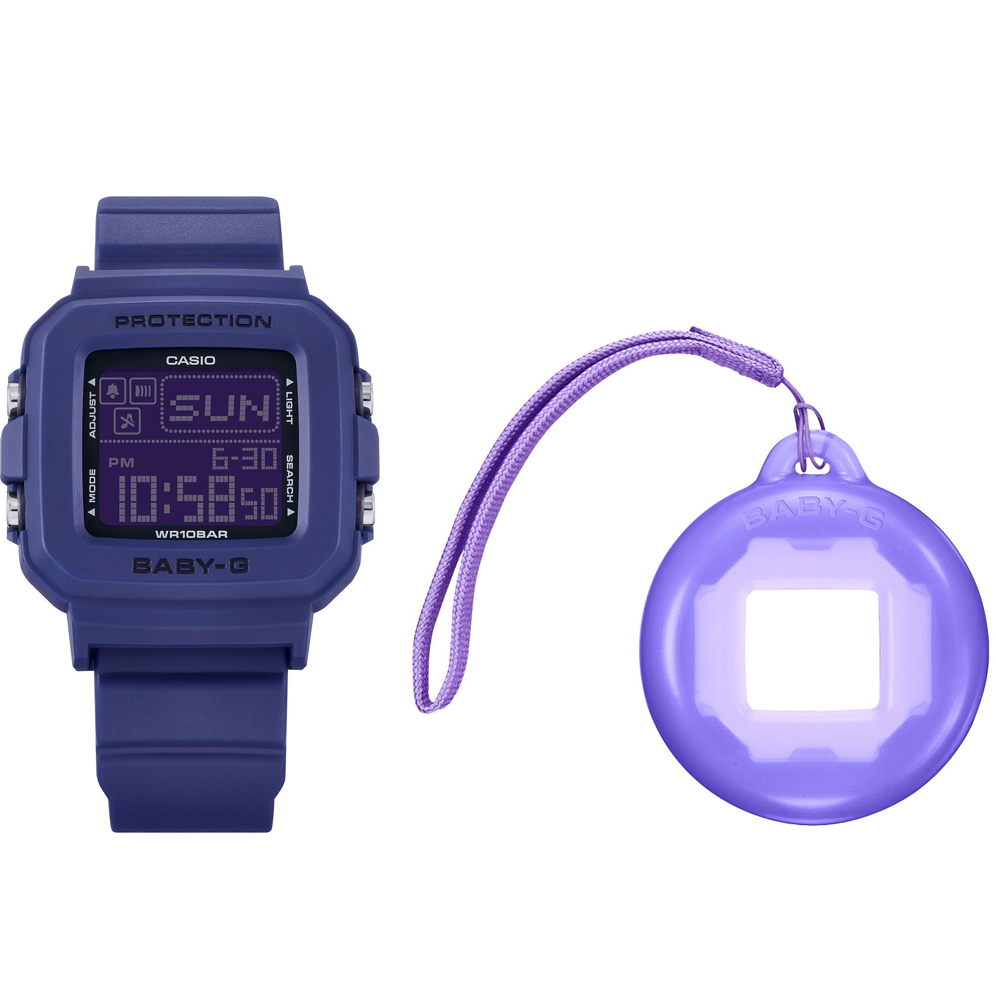 Baby-G Digital Holder Set Violet Resin Band Watch BGD10K-2D