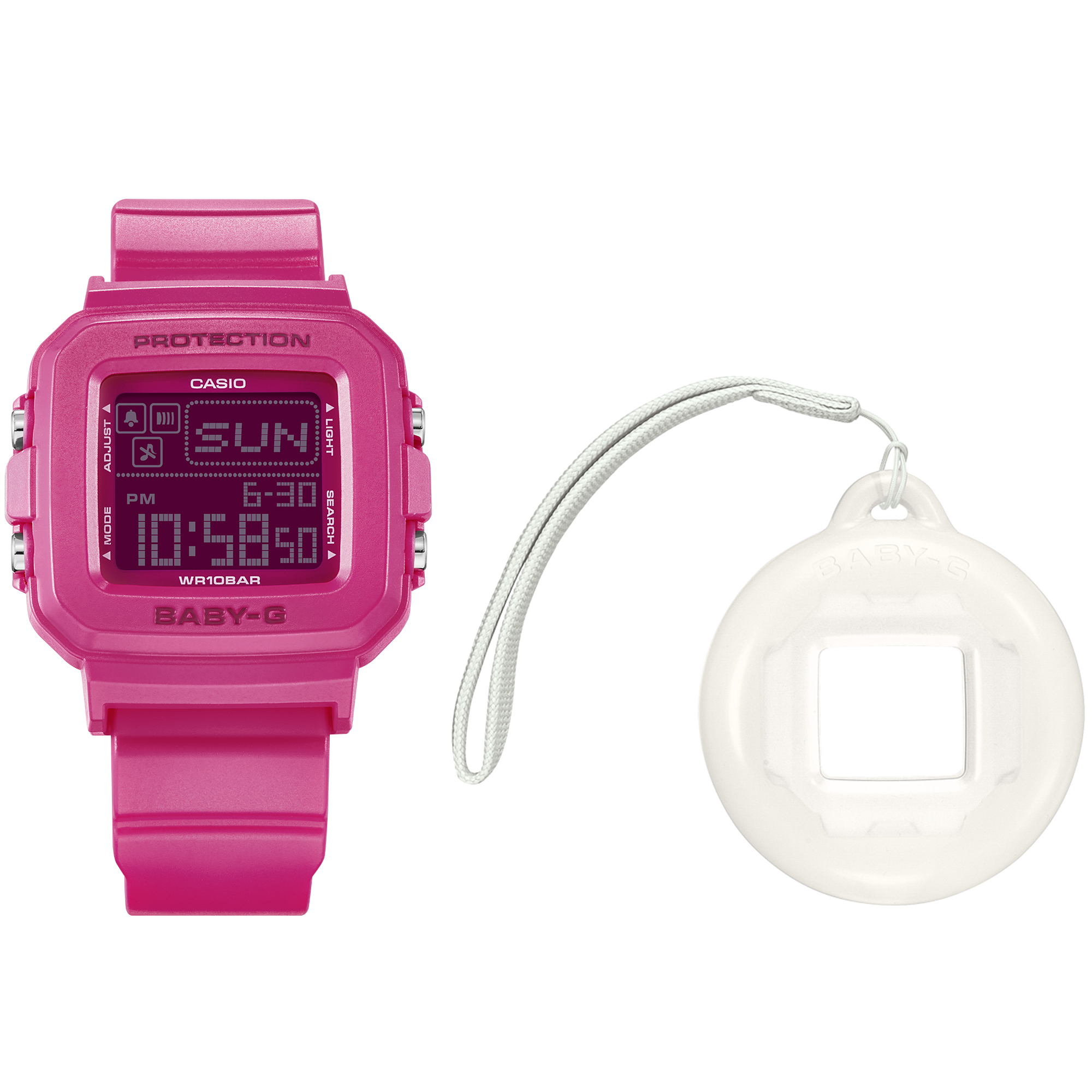 Baby-G Digital Holder Set Pink Resin Band Watch BGD10K-4D