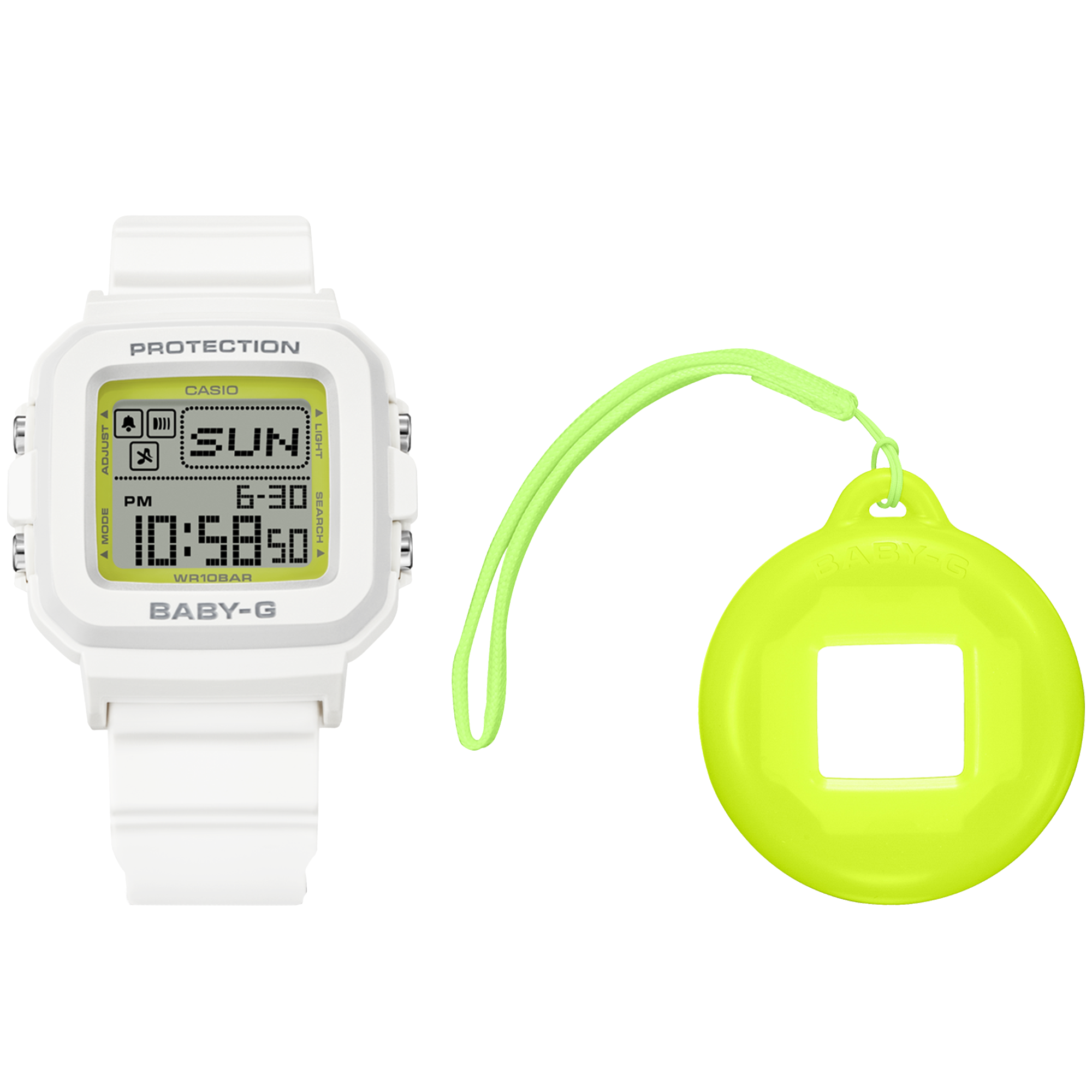 Baby-G Digital Holder Set White Resin Band Watch BGD10K-7D