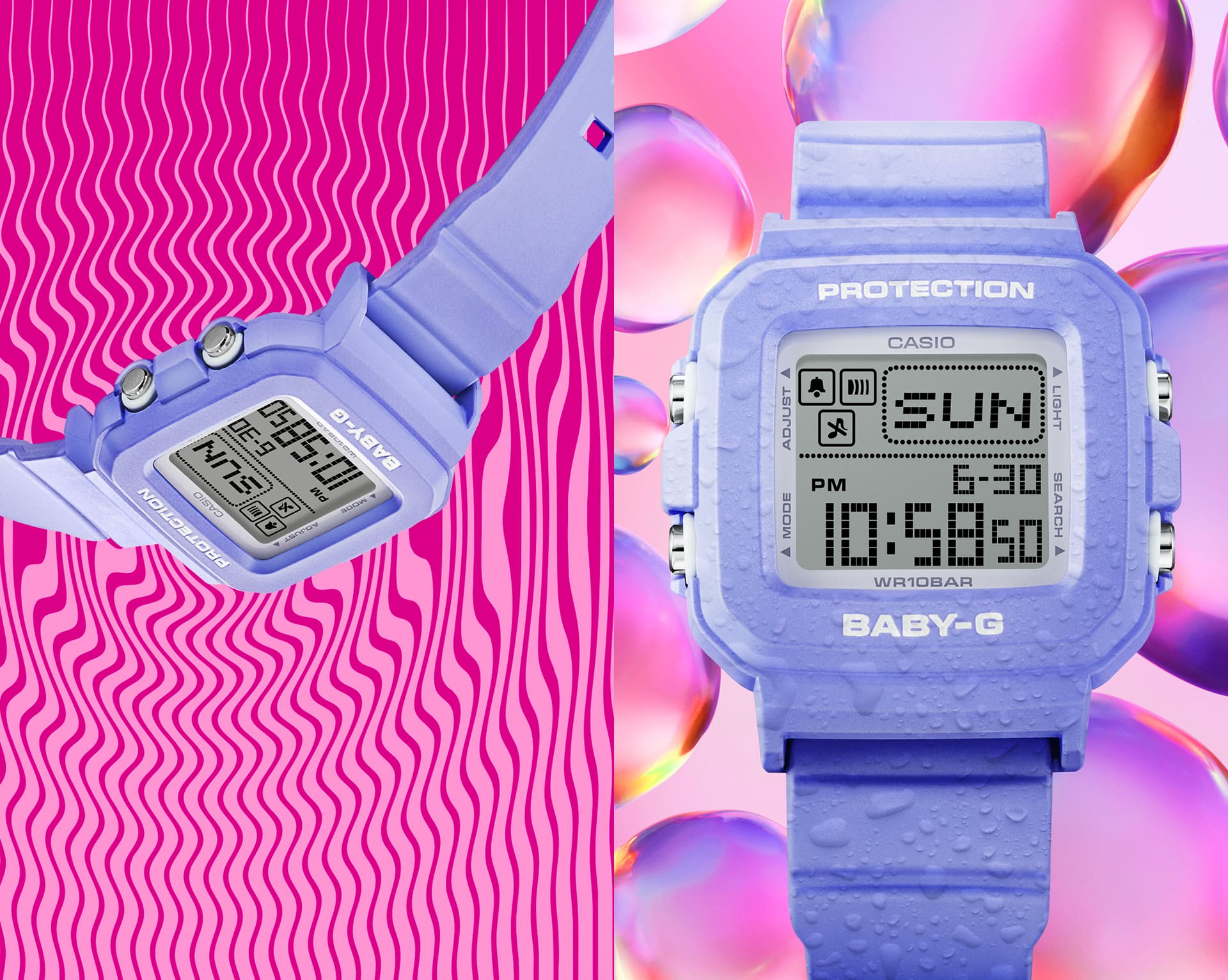 Baby-G Digital Heart Pop Dial Blue Resin Band Watch BGD10KH-2B