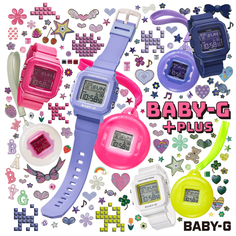 Baby-G Digital Holder Set Violet Resin Band Watch BGD10K-2D