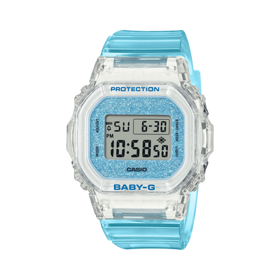 Baby-G Digital Glitter Blue Transparent Resin Band Watch BGD565GC-2D