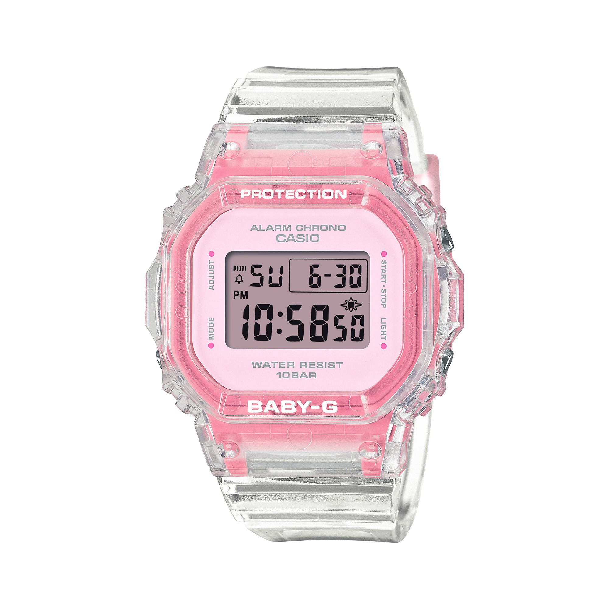 Baby-G Pink Dial Transparent Resin Band Watch BGD565SJ-7D