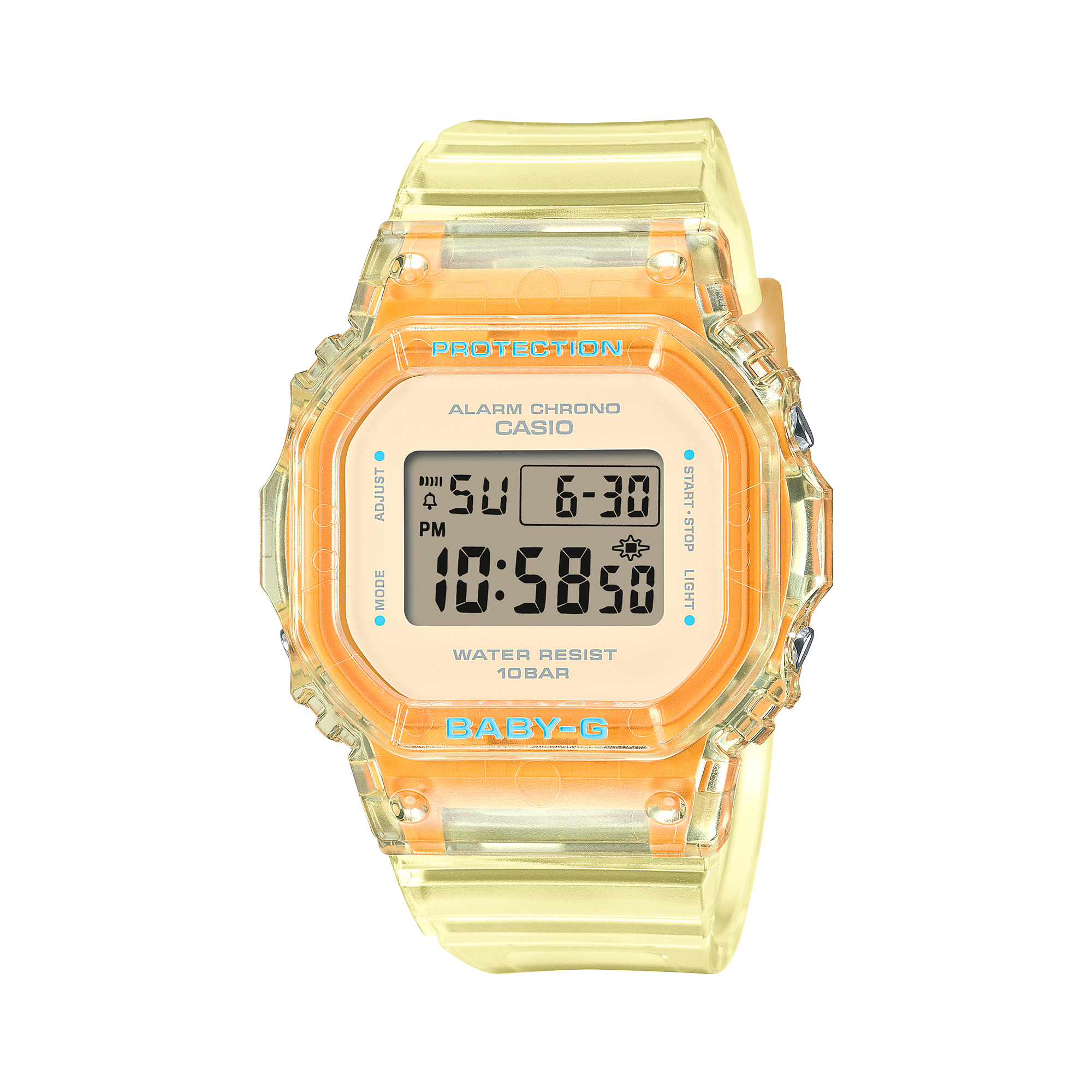 Baby-G Yellow Dial Transparent Resin Band Watch BGD565SJ-9D
