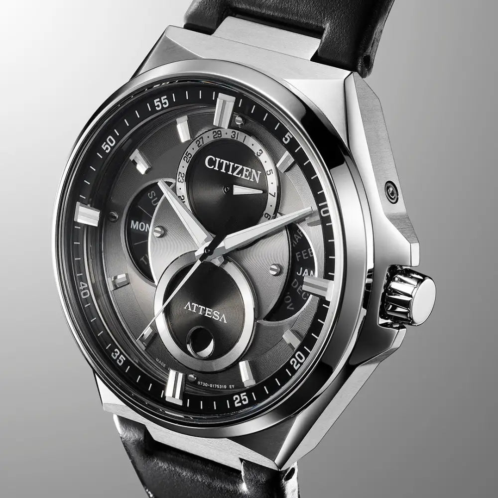 【テレビで話題】 Attesa Citizen Eco-Drive BU0060 Watch Strap Leather Black 時計