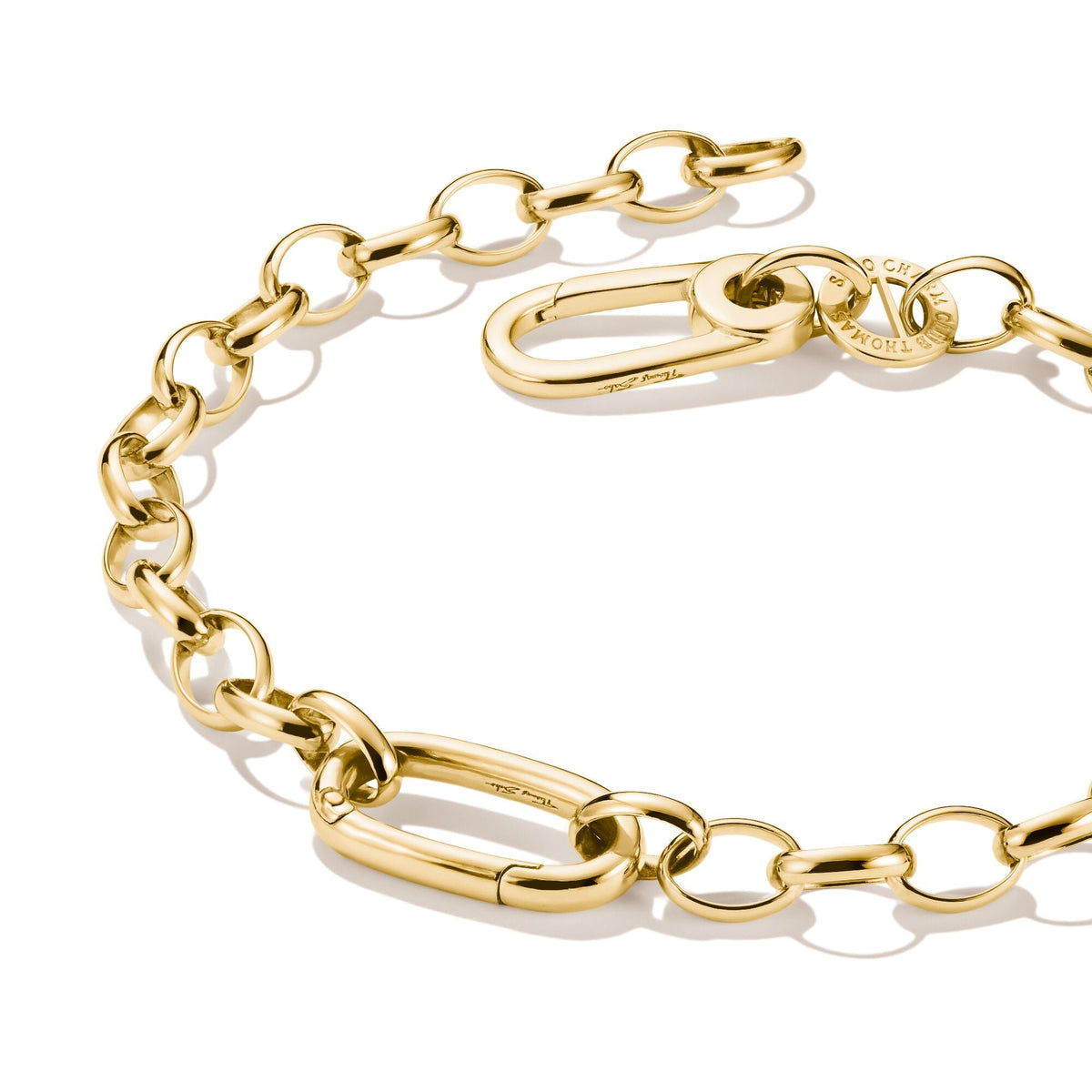 Thomas Sabo Gold-Tone Stainless Steel Charm Club Bracelet with Connect Link TC1202SY-15 view 5