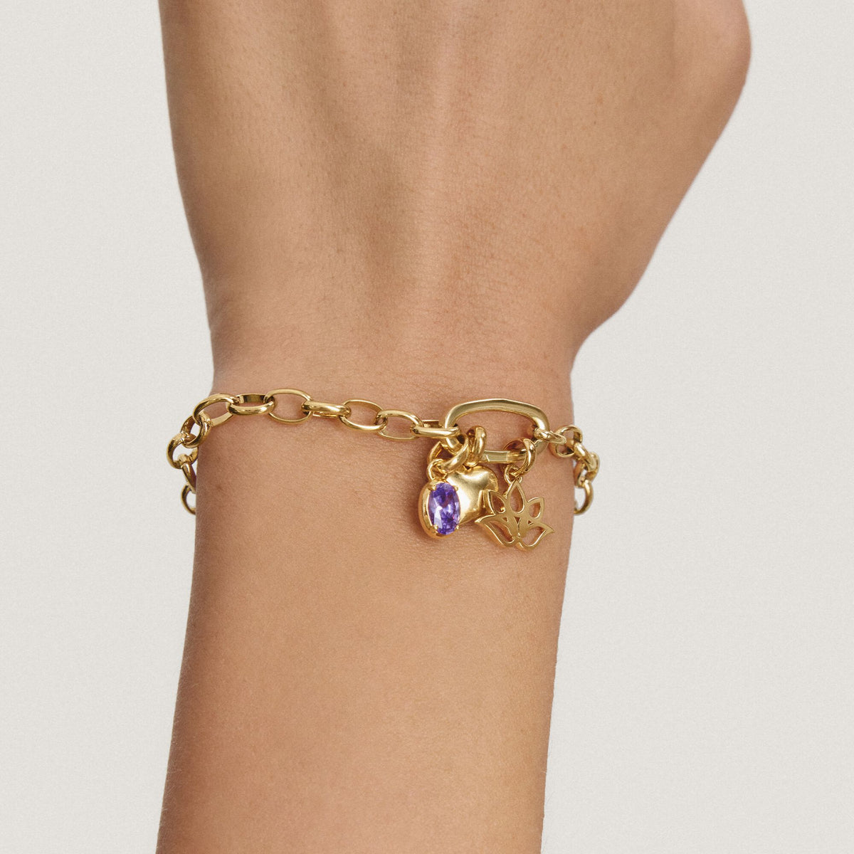 Thomas Sabo Gold-Tone Stainless Steel Charm Club Bracelet with Connect Link TC1202SY-15 view 4