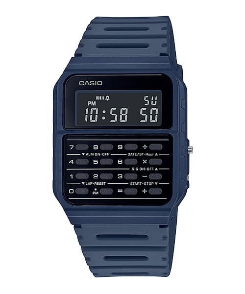 Casio Calculator Data Bank Blue Resin Band Watch CA53WF-2B