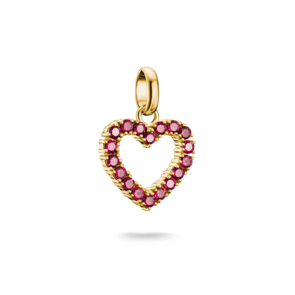 Thomas Sabo Gold-Plated Heart Charm with Lab-Grown Ruby CCC1237MY CCC1237MY front packshot
