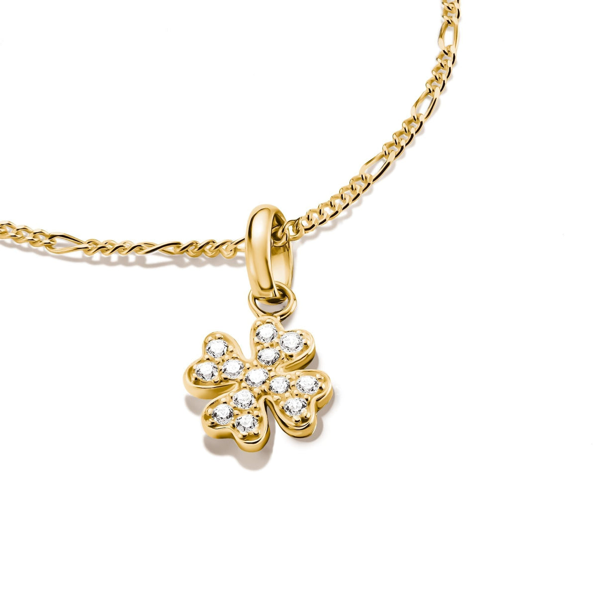 Thomas Sabo Gold-Plated Four-Leaf Clover Charm with White Zirconia CCC1281MY CCC1281MY view 2