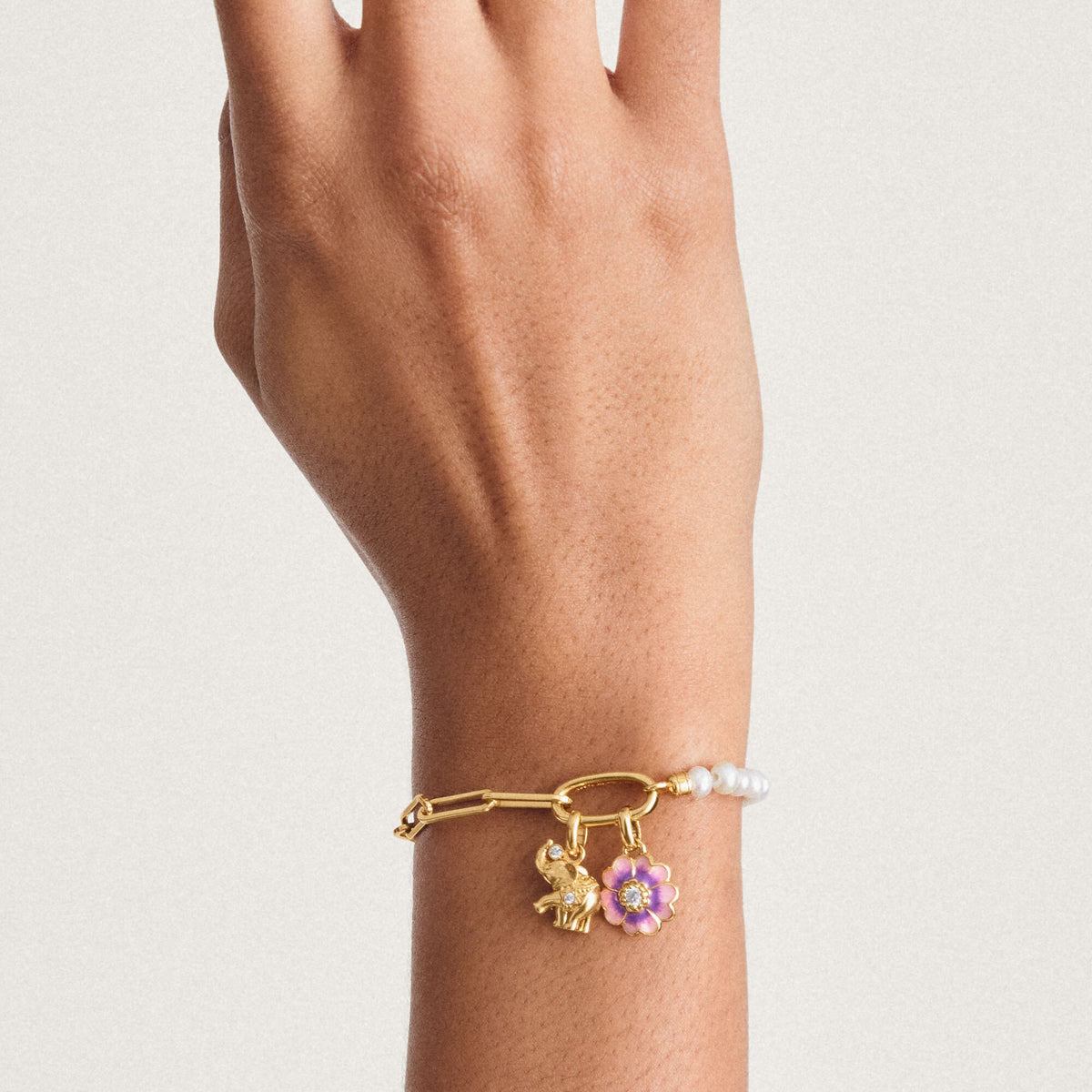 Thomas Sabo Gold-Plated Elephant Charm with White Zirconia CCC1327MY CCC1327MY view 3