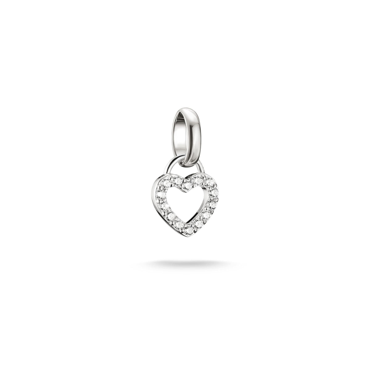 Thomas Sabo Silver-Plated Open Heart Charm with White Zirconia CCC1369M CCC1369M front packshot