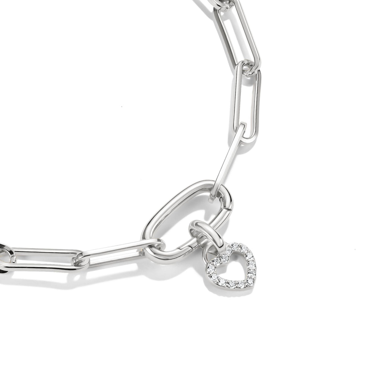 Thomas Sabo Silver-Plated Open Heart Charm with White Zirconia CCC1369M CCC1369M view 2