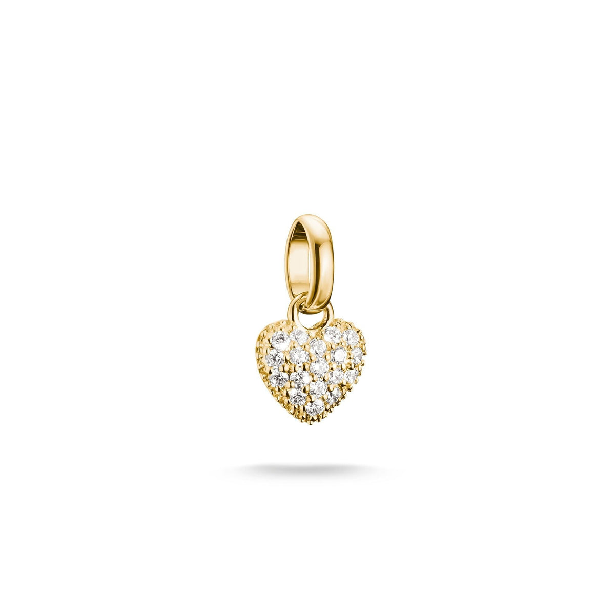 Thomas Sabo Gold-Plated Heart Charm with Prong-Set White Zirconia CCC1370MY CCC1370MY front packshot