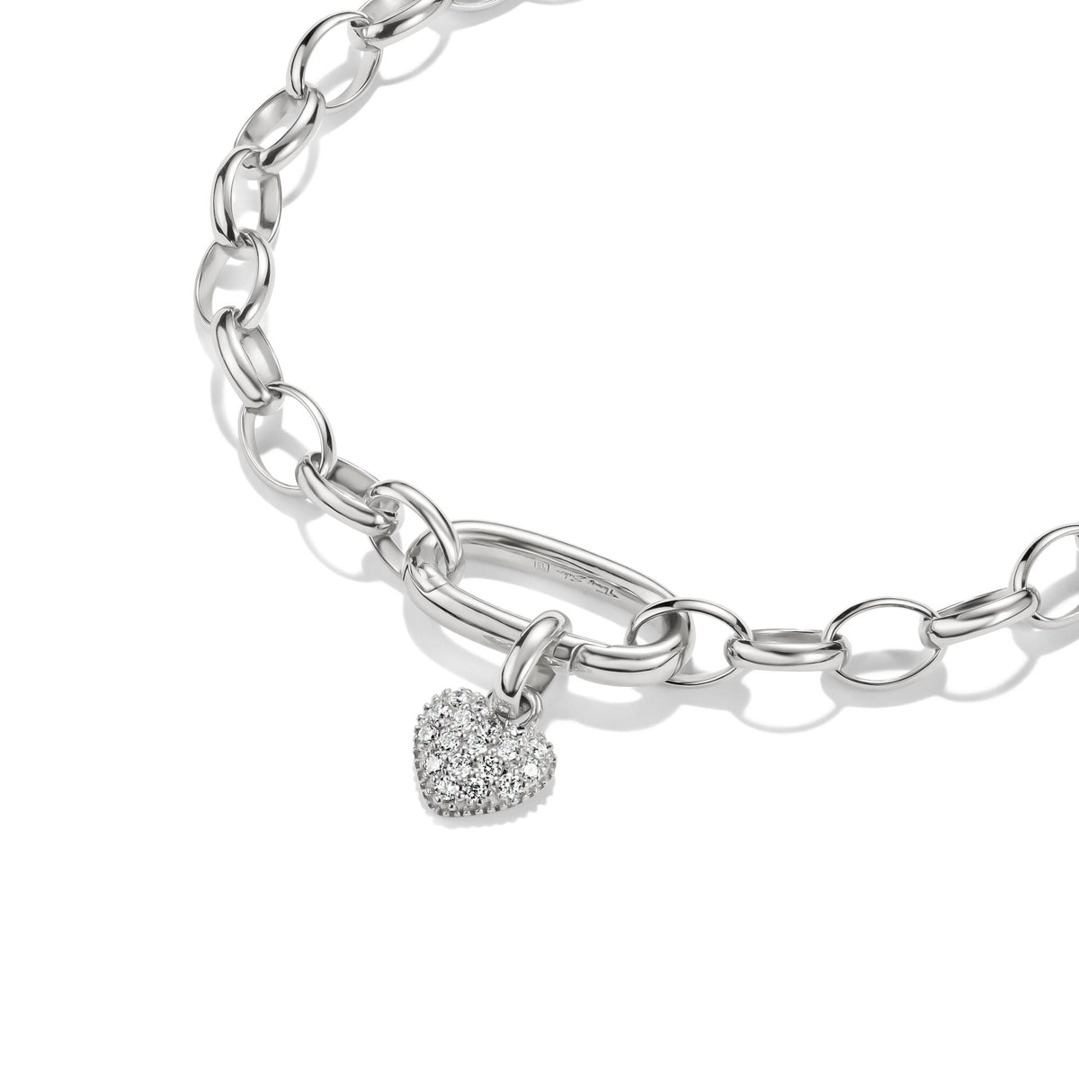 Thomas Sabo Silver-Plated Heart Charm with Prong-Set White Zirconia CCC1370M CCC1370M view 2