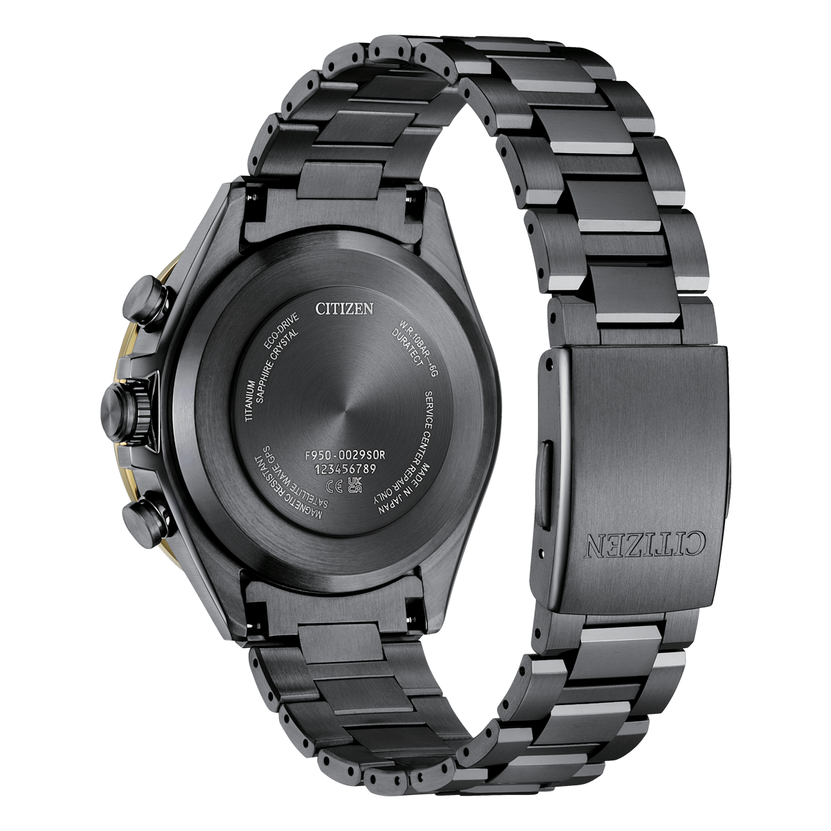 Citizen Attesa Light in Black CC4078-51E men's watch black dial black titanium bracelet case back