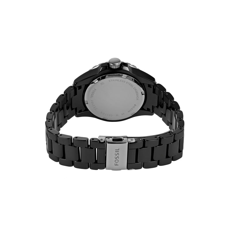 Fossil FB-01 Three-Hand Black Ceramic Womens Watch CE1108