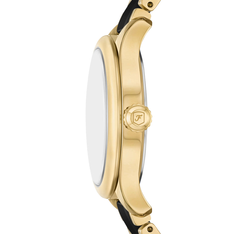 Fossil Gilmore Gold Tone and Black Ceramic Watch CE1132