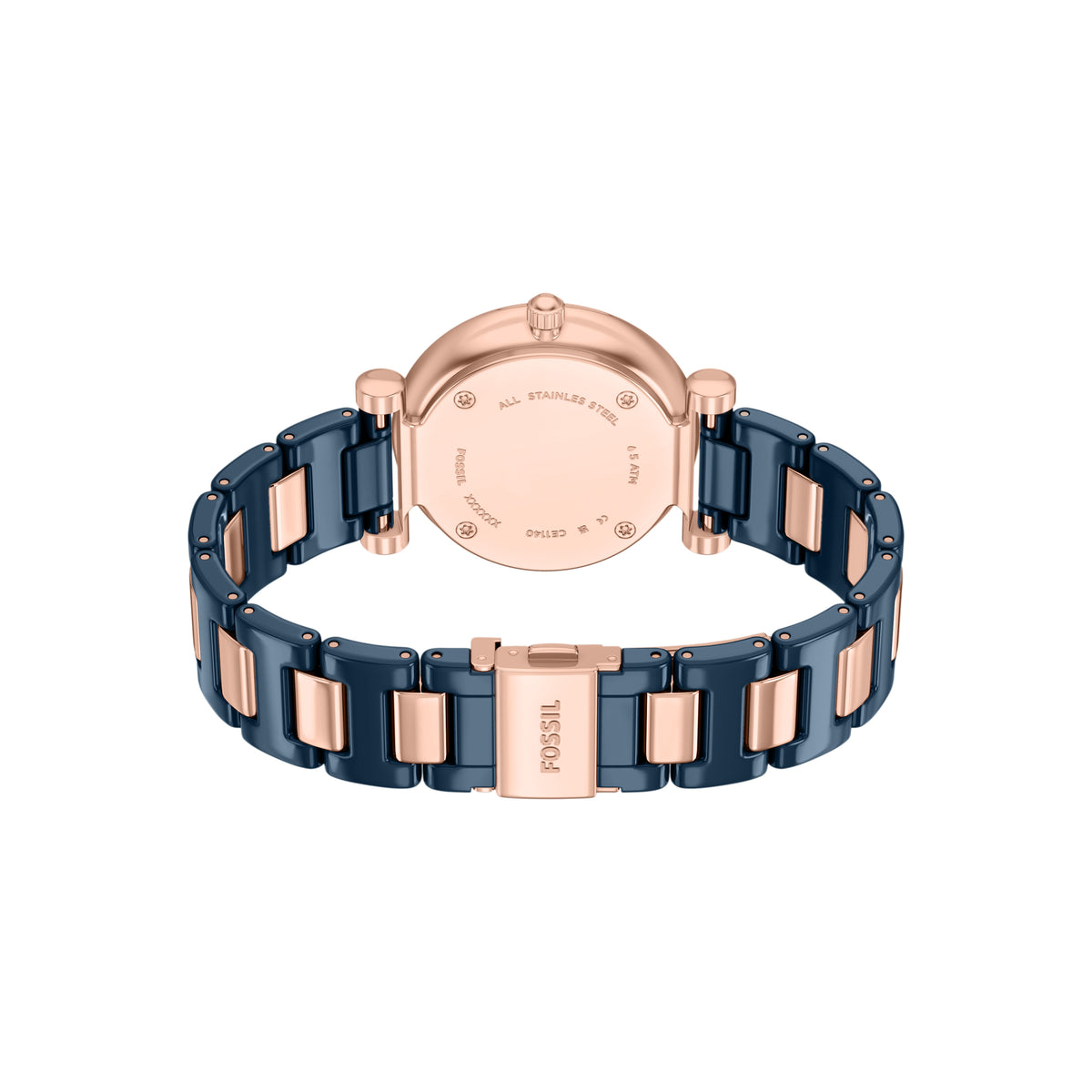 Fossil Carlie Navy Ceramic CE1140 caseback