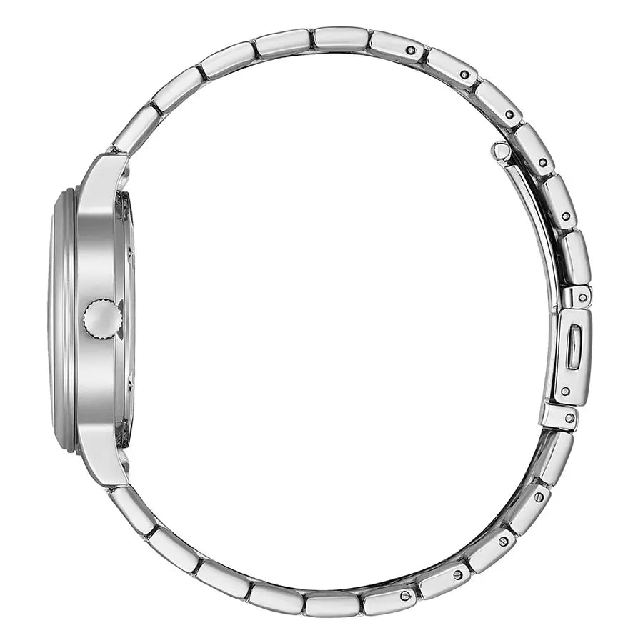 Citizen EW2621-59A detail of the polished stainless steel bracelet and clasp