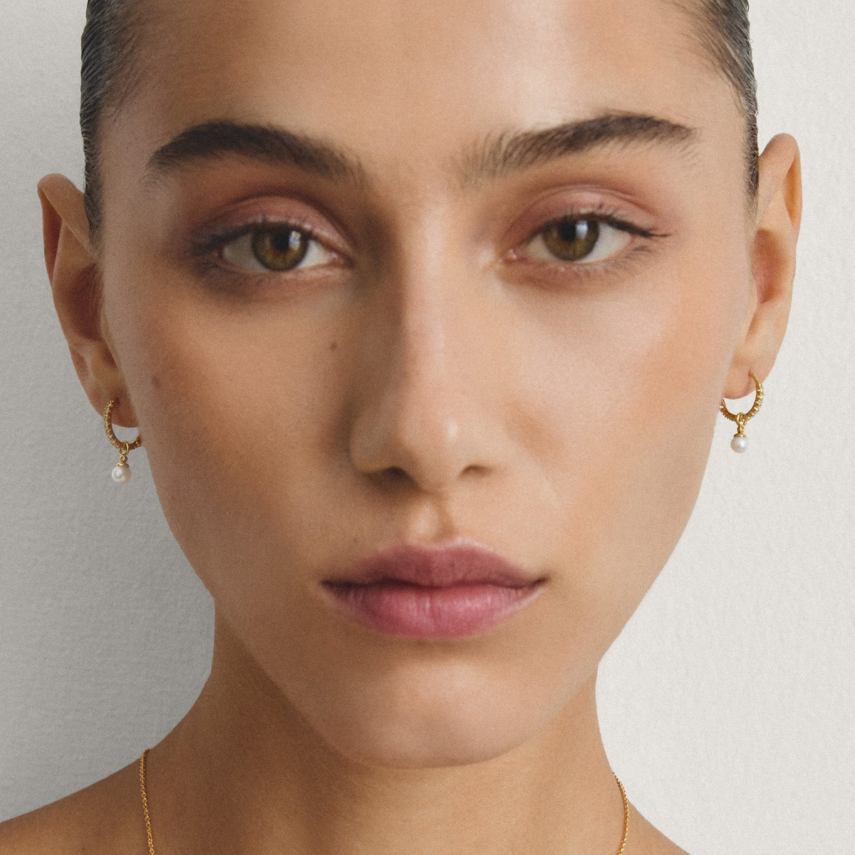 Thomas Sabo Hoop earrings pearl with zirconia