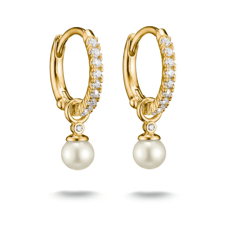 Thomas Sabo Hoop earrings pearl with zirconia