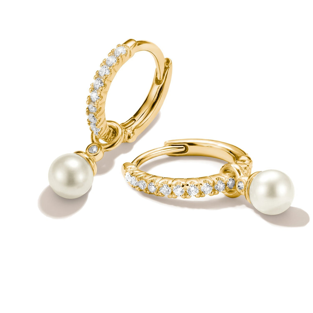 Thomas Sabo Hoop earrings pearl with zirconia