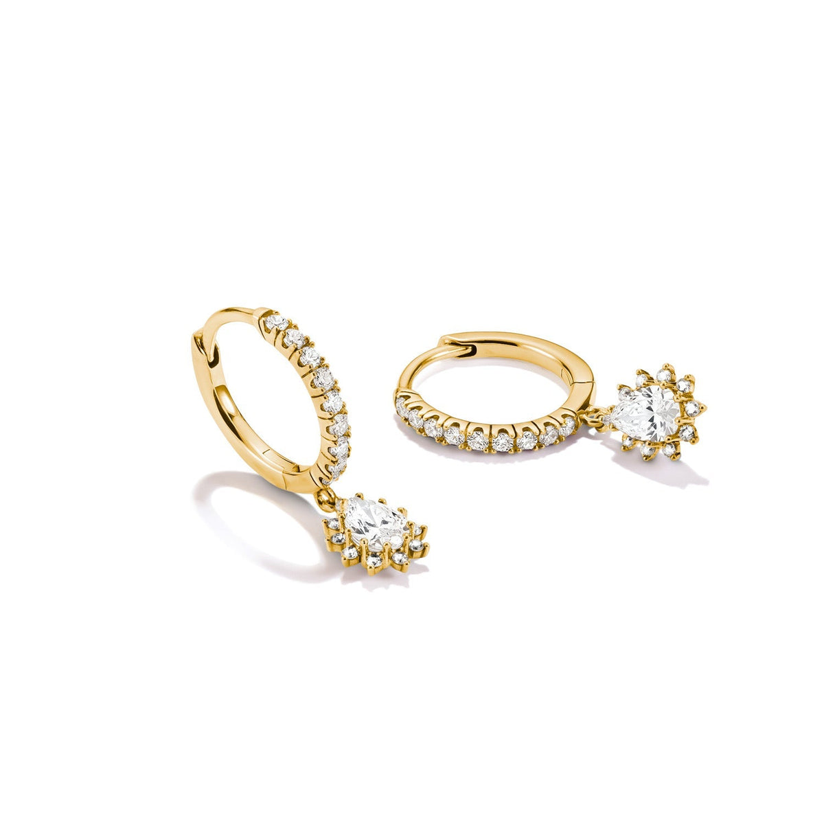 Thomas Sabo Hoop earrings with zirconia in teardrop shape TCR748MY