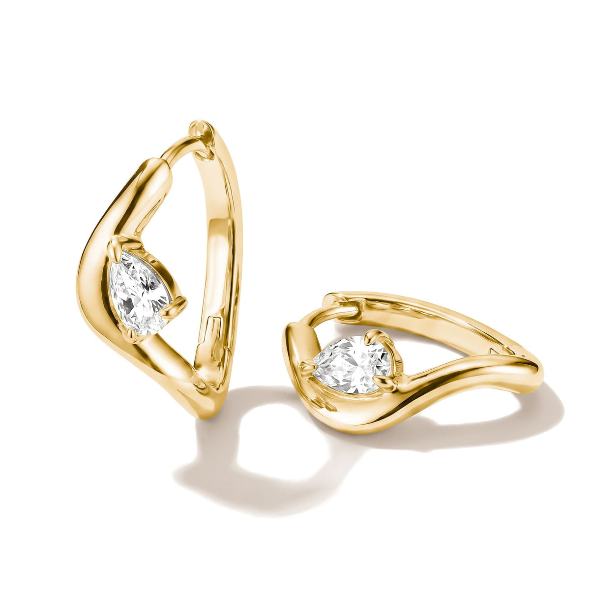 Thomas Sabo Hoop earrings with zirconia in teardrop shape TCR763MY