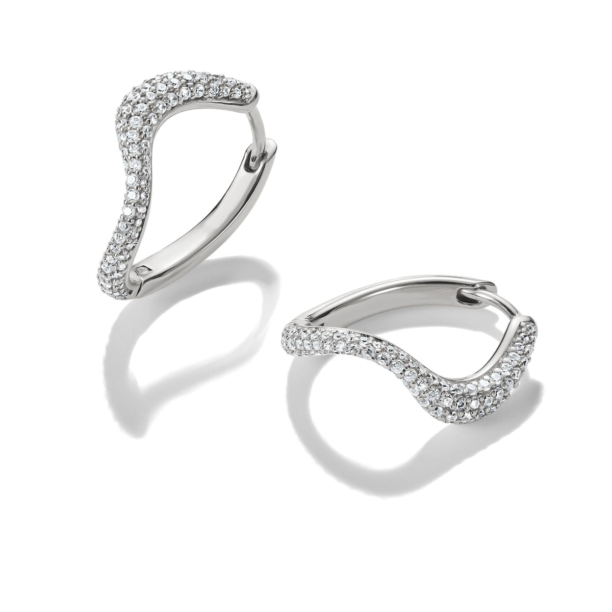 Thomas Sabo Wavy hoop earrings with zirconia