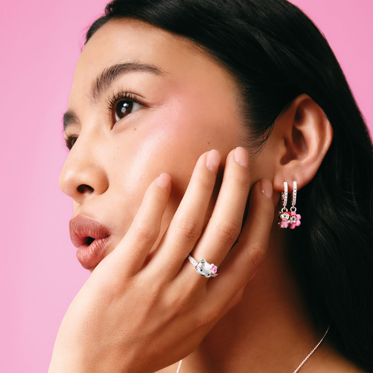 Thomas Sabo Hello Kitty Single hoop earring with zirconia TCR772M