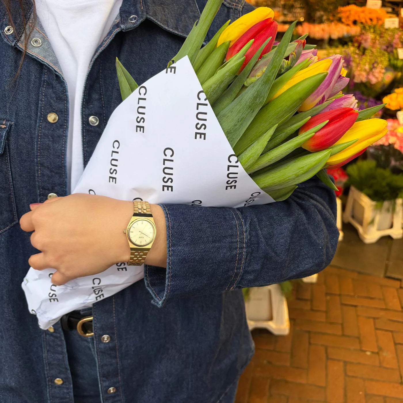 CLUSE Retro 70's Mini Stainless Steel Full Gold Women's Watch CW16302