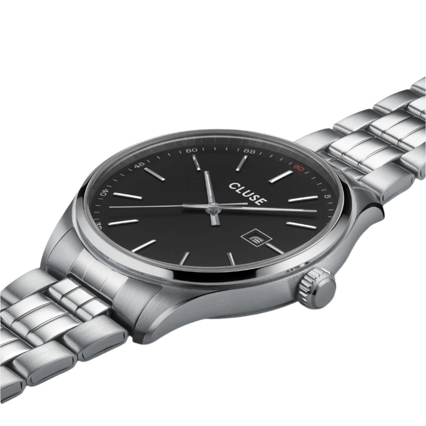 CLUSE Antheor Black Dial Silver Stainless Steel Link Watch CW20904