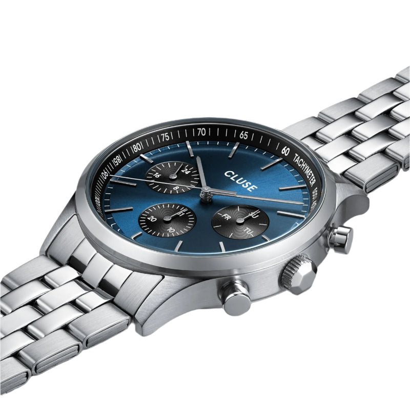 CLUSE Antheor 银链蓝色果冻表盘手表 CW21008