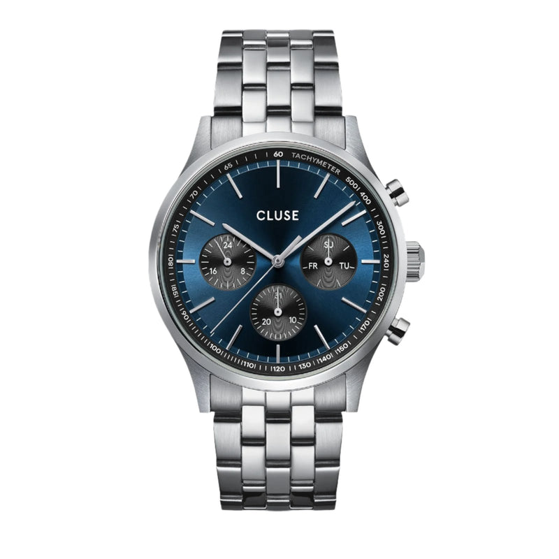 CLUSE Antheor 银链蓝色果冻表盘手表 CW21008