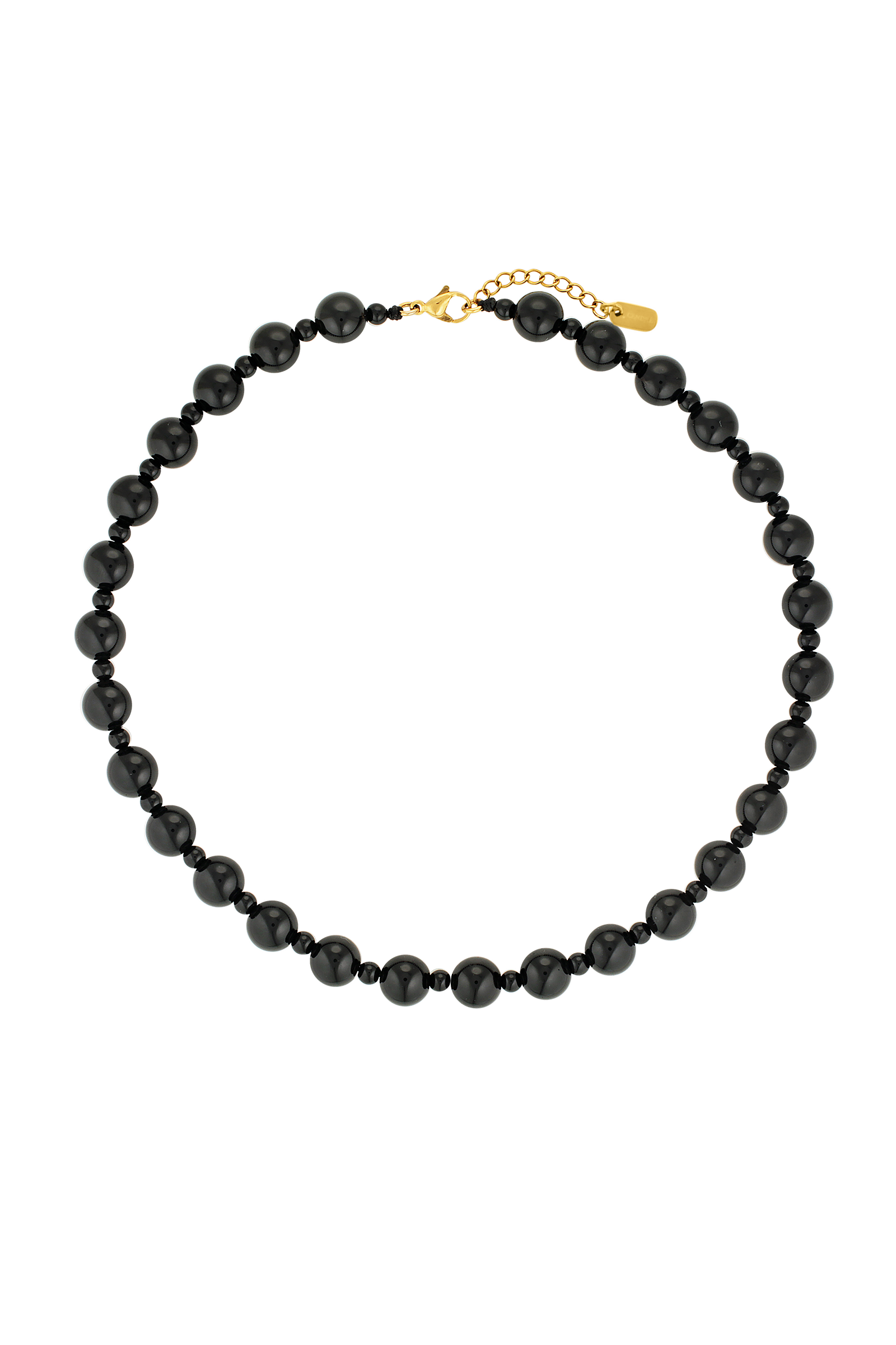 Cendré Constance Black Agate Gold Women's Necklace — view 2